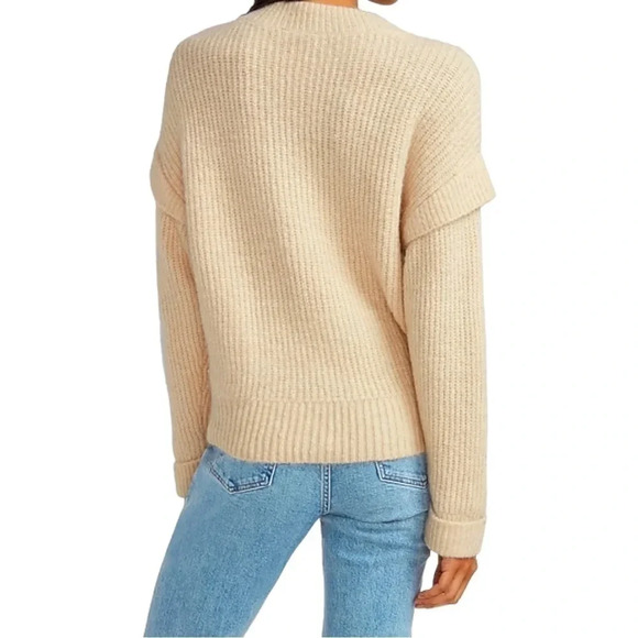 EXPRESS Cozy Capped Sleeve Crew Neck Sweater. - Picture 2 of 11